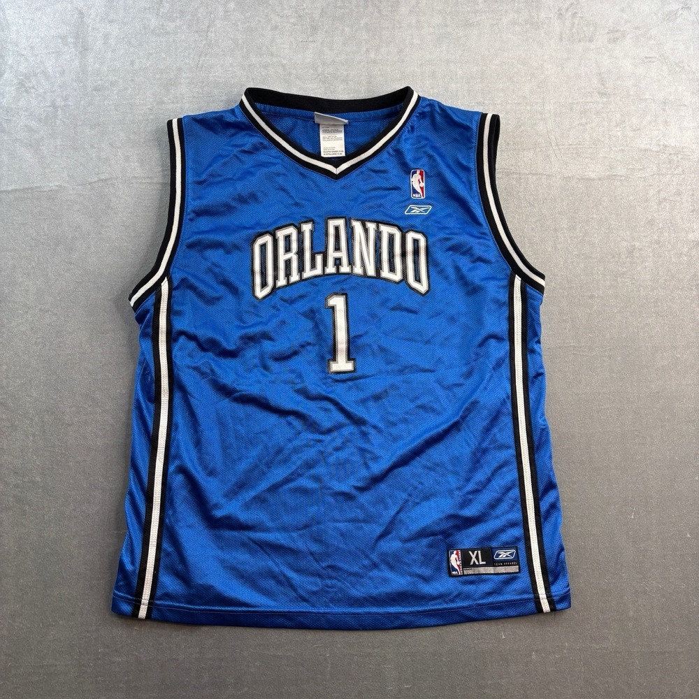 Orlando Magic Jersey Blue NBA‎ Basketball Tracy McGrady #1 Reebok Mens XL